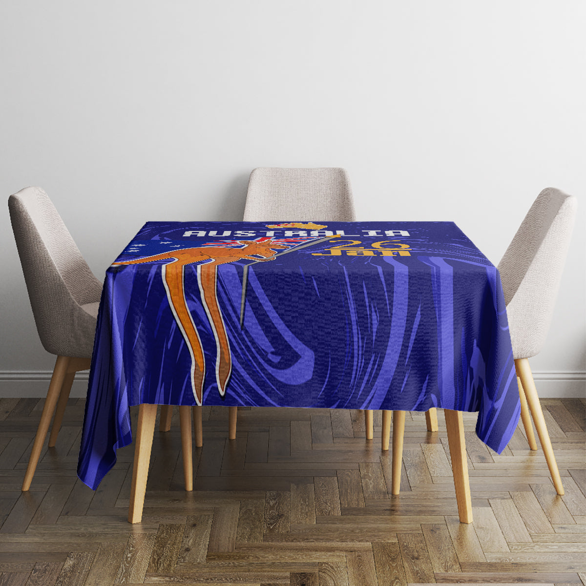 Proud To Be Australia Day Tablecloth Kangaroo with Flag Color