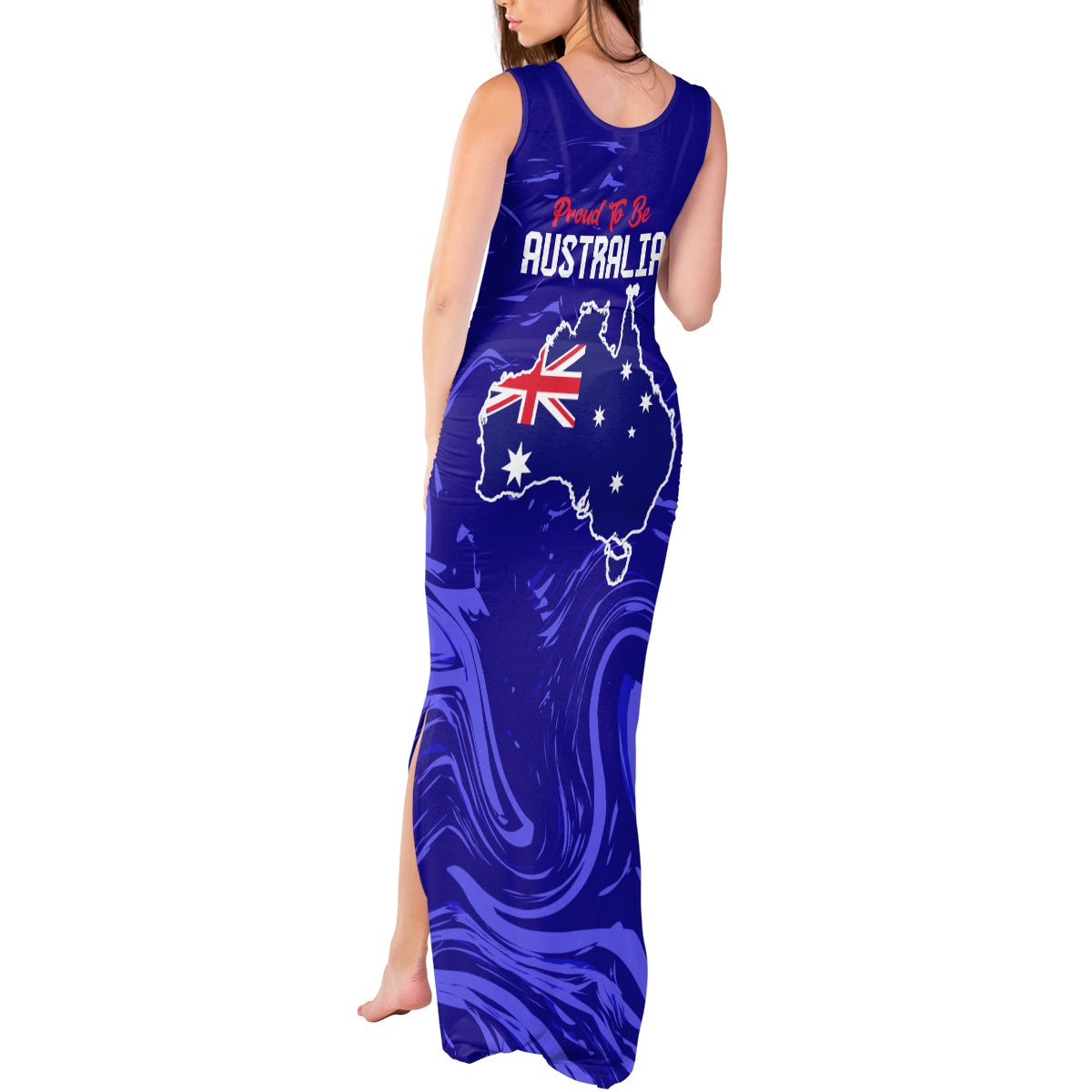 Proud To Be Australia Day Tank Maxi Dress Kangaroo with Flag Color