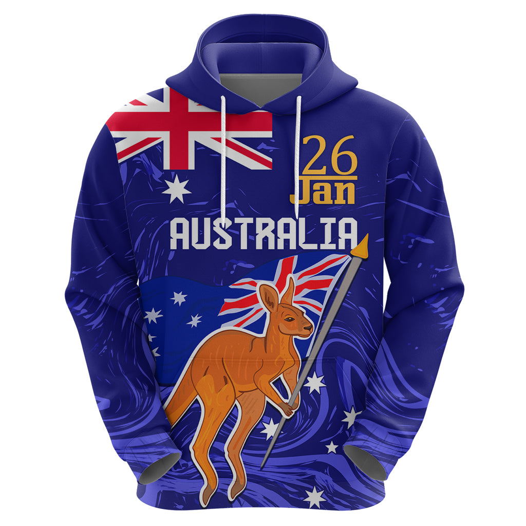 Proud To Be Australia Day Zip Hoodie Kangaroo with Flag Color - Vibe Hoodie Shop