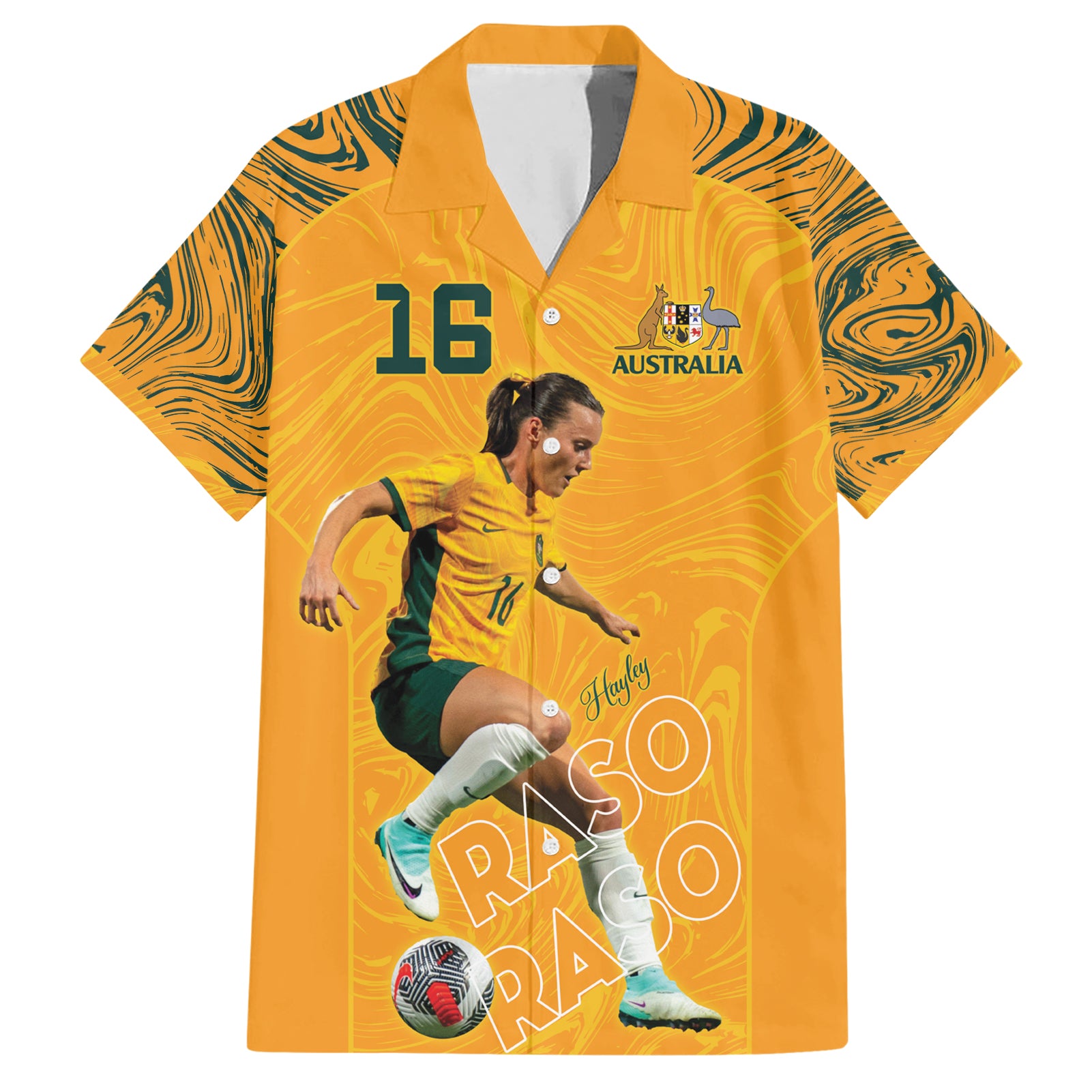 Hayley Raso Australia Matildas Hawaiian Shirt - Vibe Hoodie Shop