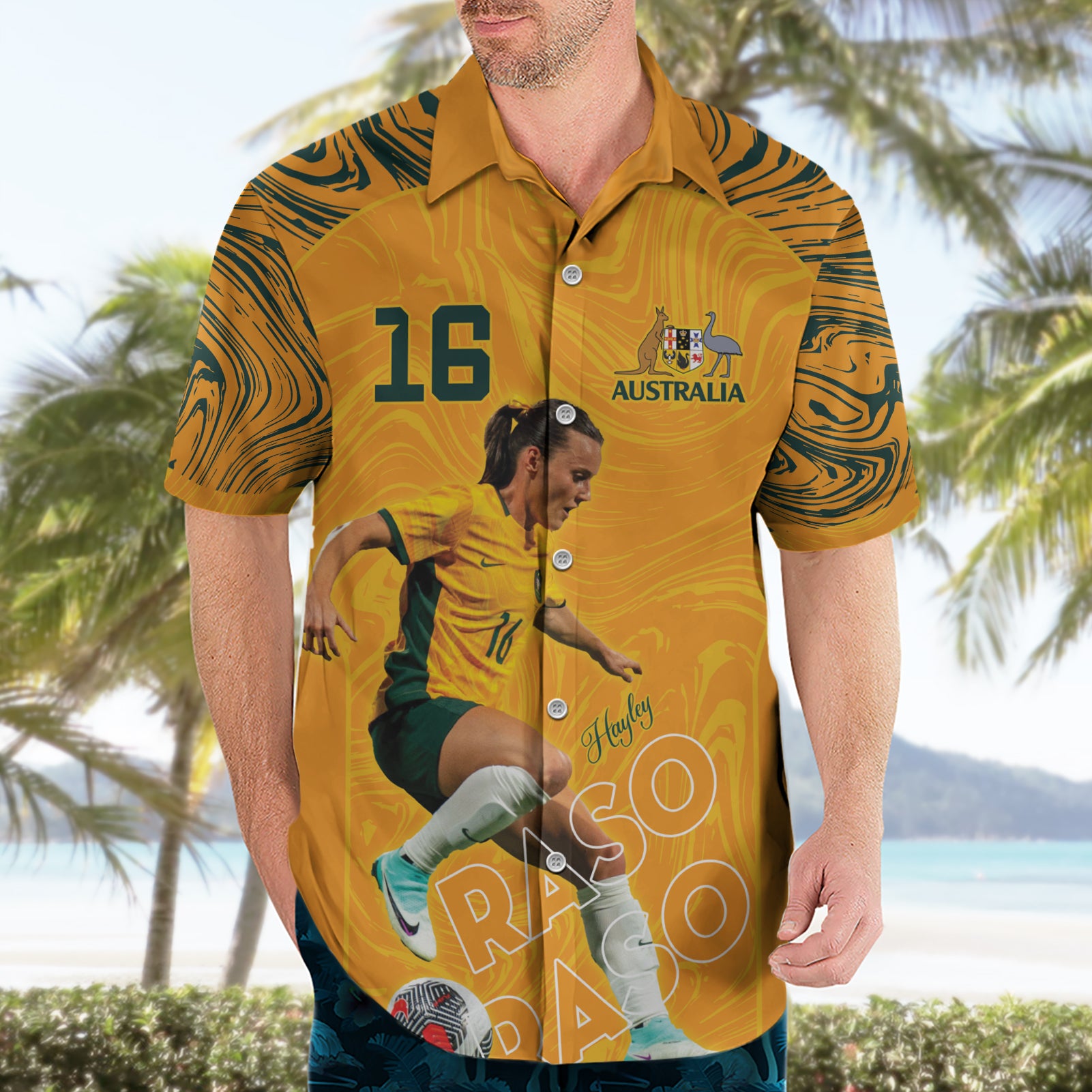 Hayley Raso Australia Matildas Hawaiian Shirt - Vibe Hoodie Shop