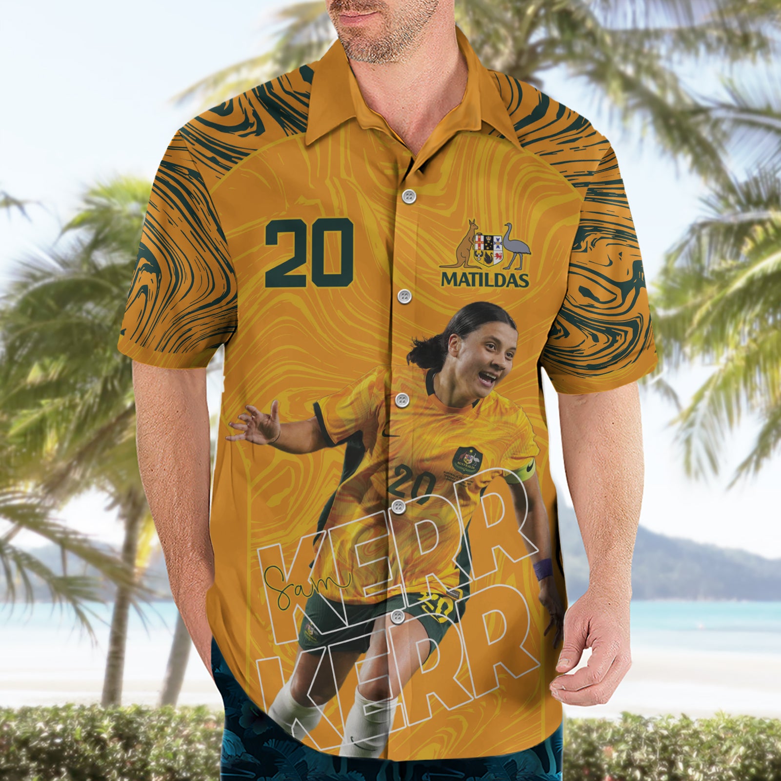 Sam Kerr Australia Matildas Hawaiian Shirt - Vibe Hoodie Shop