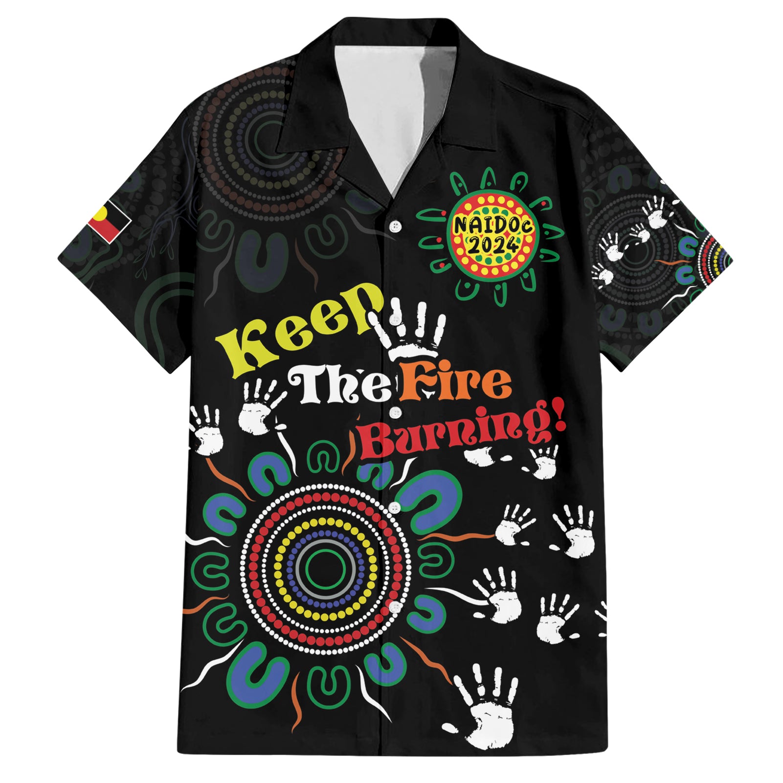 NAIDOC 2024 Indigenous Aboriginal Hawaiian Shirt The Fire Burns Forever - Vibe Hoodie Shop