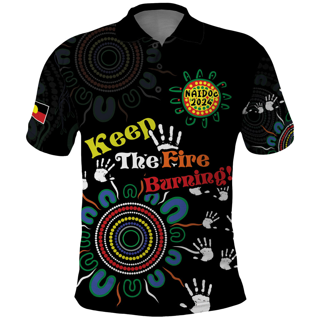 NAIDOC 2024 Indigenous Aboriginal Polo Shirt The Fire Burns Forever LT9 - Vibe Hoodie Shop