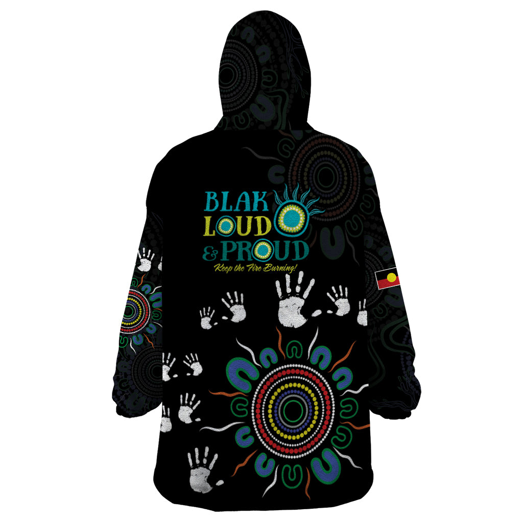 NAIDOC 2024 Indigenous Aboriginal Wearable Blanket Hoodie The Fire Burns Forever - Vibe Hoodie Shop