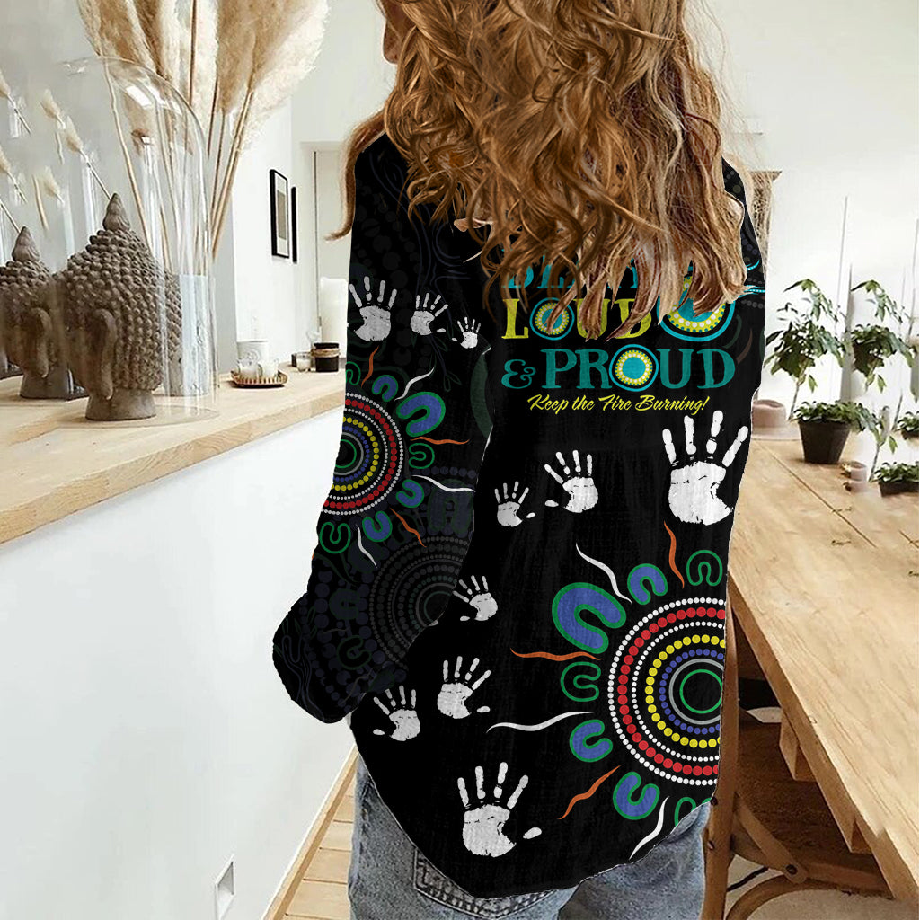 NAIDOC 2024 Indigenous Aboriginal Women Casual Shirt The Fire Burns Forever - Vibe Hoodie Shop