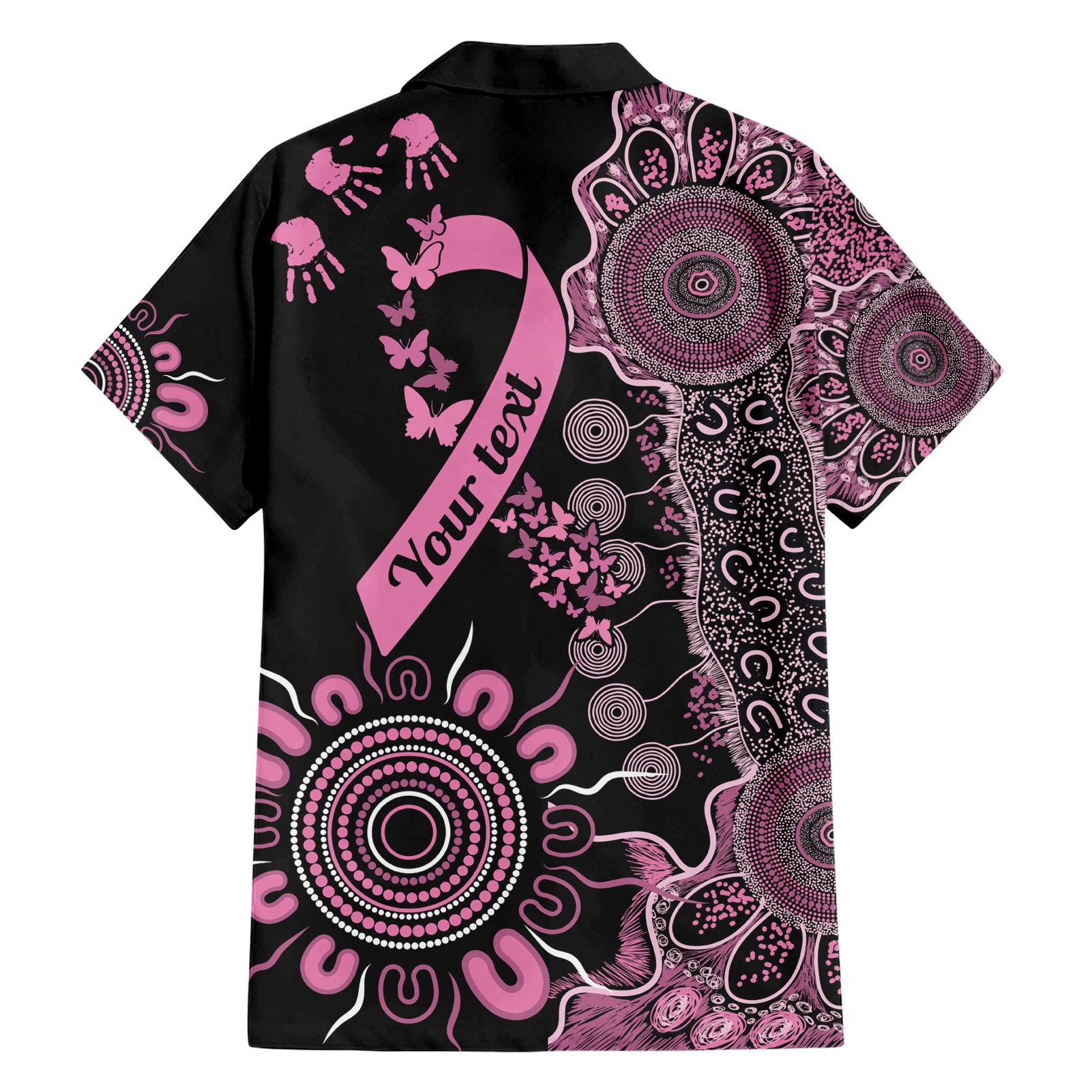 Personalised Aboriginal Ribbons Hawaiian Shirt Beautiful Butterflies Breast Cancer Awareness - Vibe Hoodie Shop