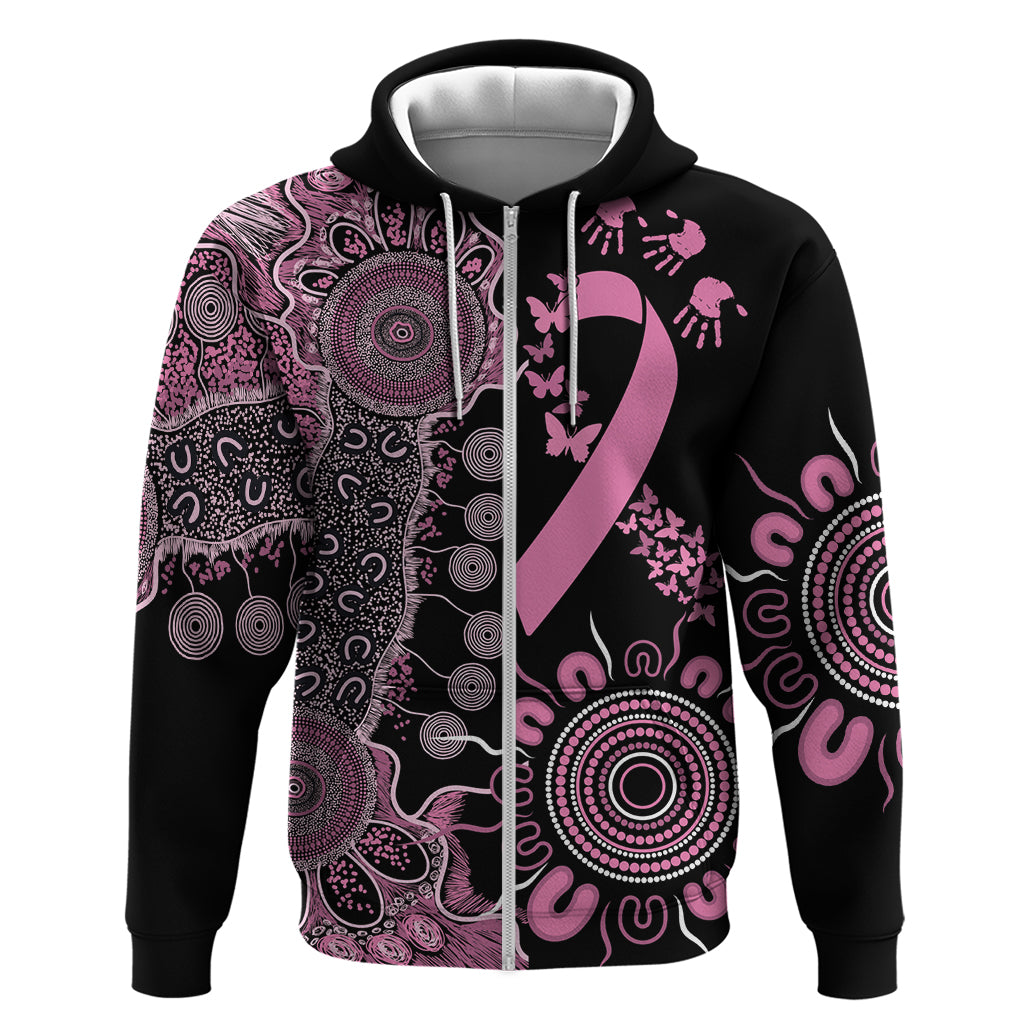 Personalised Aboriginal Ribbons Hoodie Beautiful Butterflies Breast Cancer Awareness LT9 - Vibe Hoodie Shop