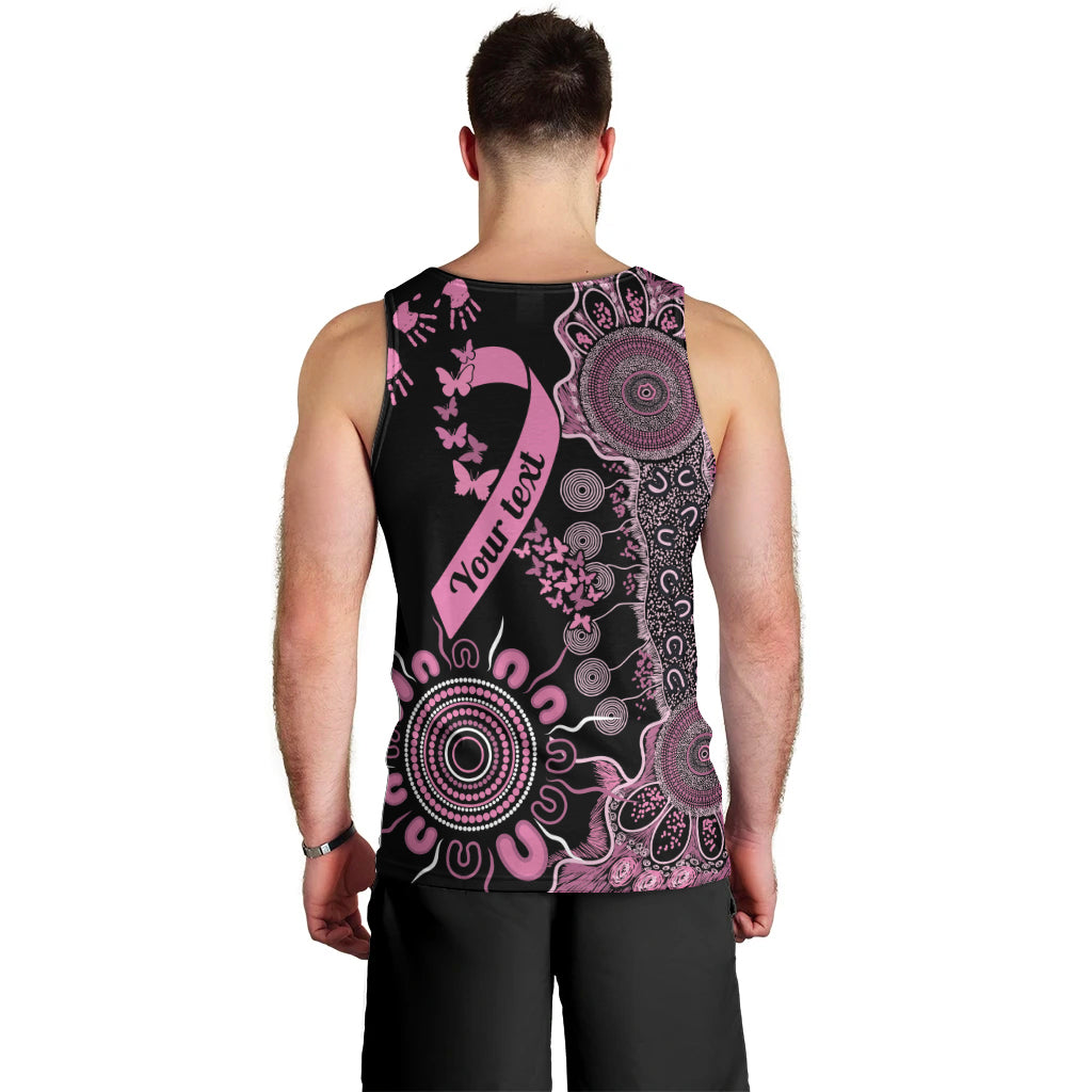Personalised Aboriginal Ribbons Men Tank Top Beautiful Butterflies Breast Cancer Awareness - Vibe Hoodie Shop
