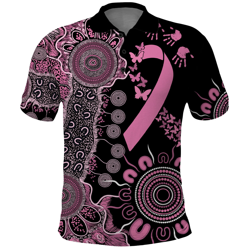 Personalised Aboriginal Ribbons Polo Shirt Beautiful Butterflies Breast Cancer Awareness LT9 - Vibe Hoodie Shop