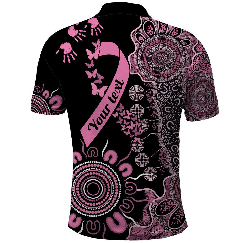 Personalised Aboriginal Ribbons Polo Shirt Beautiful Butterflies Breast Cancer Awareness LT9 - Vibe Hoodie Shop