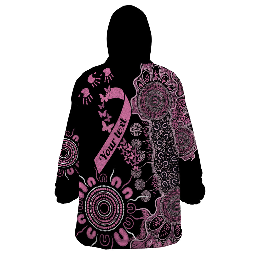 Personalised Aboriginal Ribbons Wearable Blanket Hoodie Beautiful Butterflies Breast Cancer Awareness - Vibe Hoodie Shop