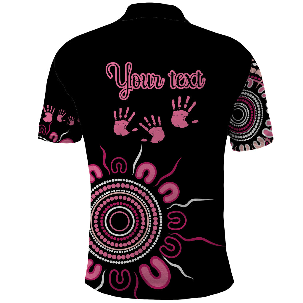 Personalised Aboriginal Ribbons Polo Shirt Think Pink Butterfly Art Wall Clock Breast Cancer LT9 - Vibe Hoodie Shop