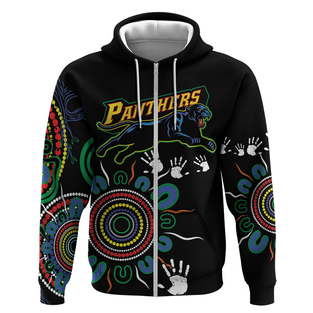 Personalised Panthers Aboriginal Dot Hoodie Go the Mighty Panthers LT9 - Vibe Hoodie Shop