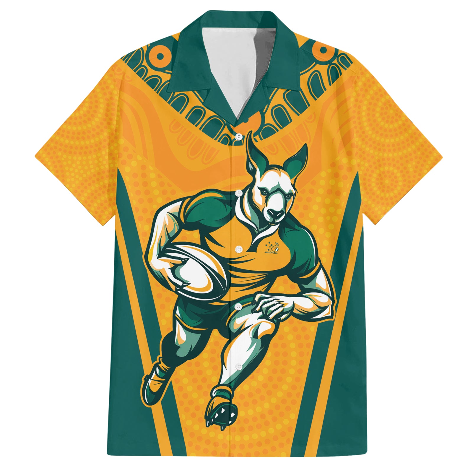 Custom Australia Rugby Hawaiian Shirt Wallabies Mascots Sporty Version - Vibe Hoodie Shop