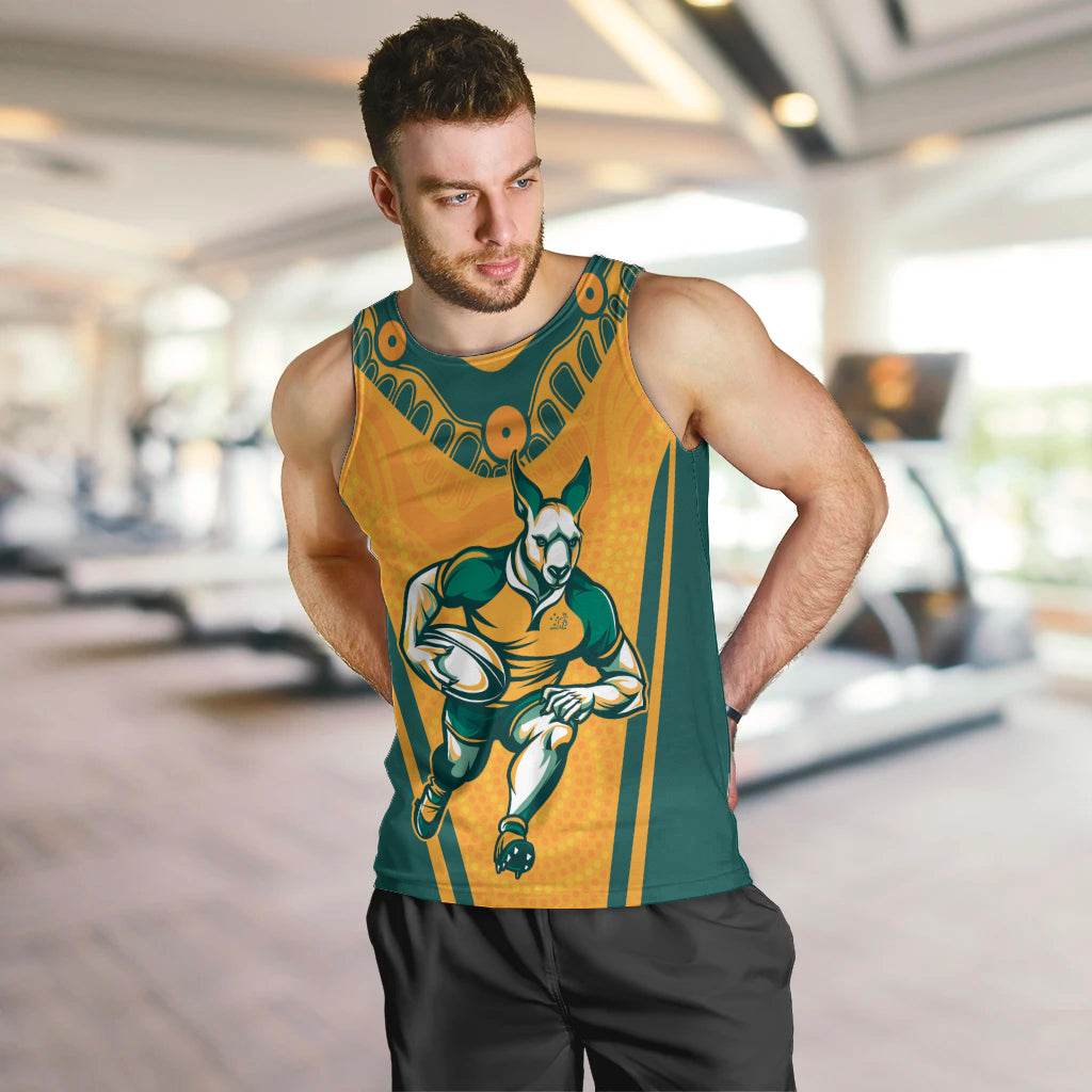 Custom Australia Rugby Men Tank Top Wallabies Mascots Sporty Version - Vibe Hoodie Shop