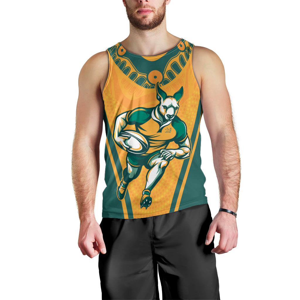 Custom Australia Rugby Men Tank Top Wallabies Mascots Sporty Version - Vibe Hoodie Shop