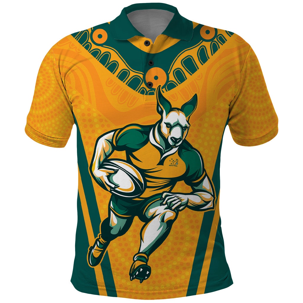 Custom Australia Rugby Polo Shirt Wallabies Mascots Sporty Version LT9 - Vibe Hoodie Shop