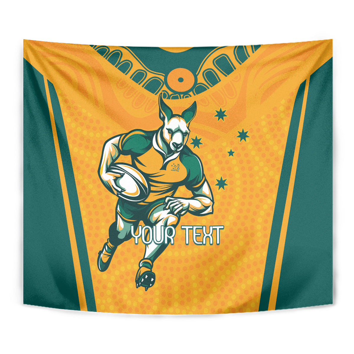 Custom Australia Rugby Tapestry Wallabies Mascots Sporty Version - Vibe Hoodie Shop