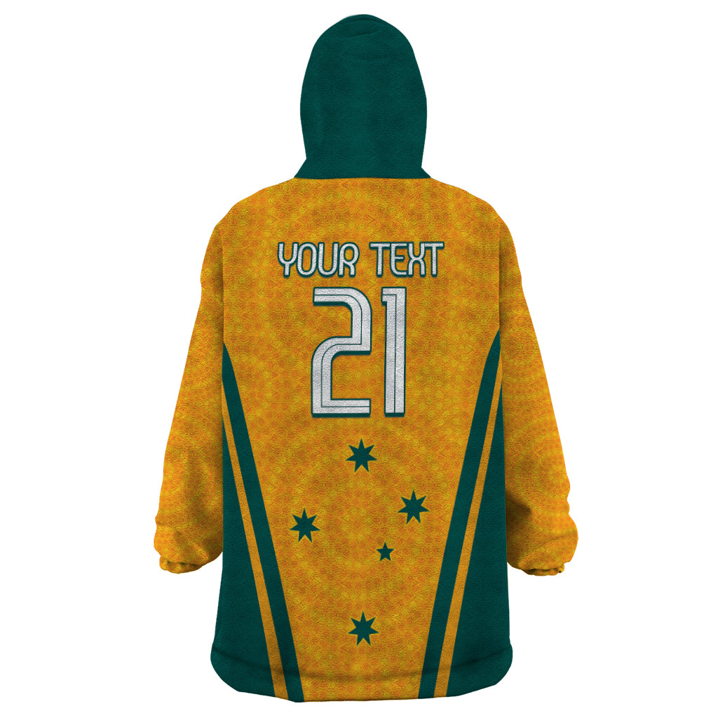 Custom Australia Rugby Wearable Blanket Hoodie Wallabies Mascots Sporty Version - Vibe Hoodie Shop