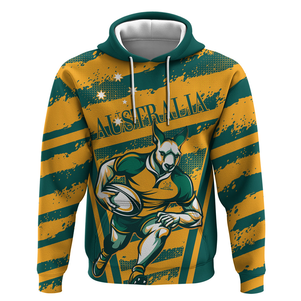 Custom Australia Rugby Hoodie Wallabies Mascots Indigenous Aboriginal Version LT9 - Vibe Hoodie Shop