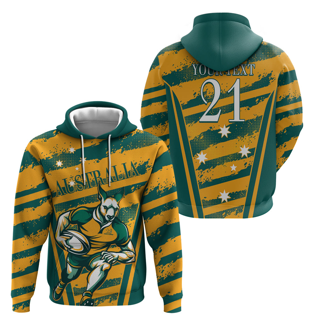Custom Australia Rugby Hoodie Wallabies Mascots Indigenous Aboriginal Version LT9 - Vibe Hoodie Shop