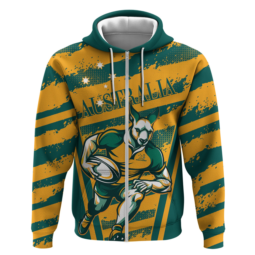 Custom Australia Rugby Hoodie Wallabies Mascots Indigenous Aboriginal Version LT9 - Vibe Hoodie Shop