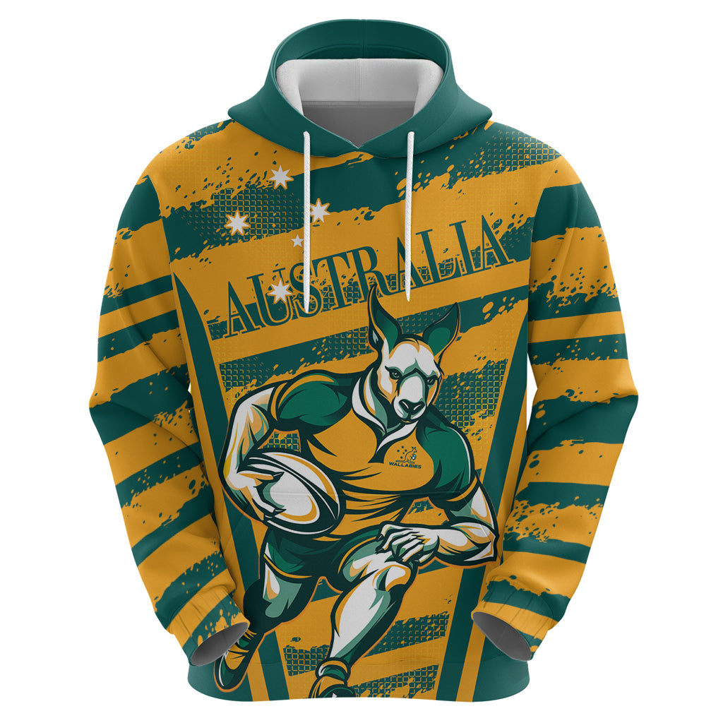 Custom Australia Rugby Hoodie Wallabies Mascots Indigenous Aboriginal Version LT9 - Vibe Hoodie Shop