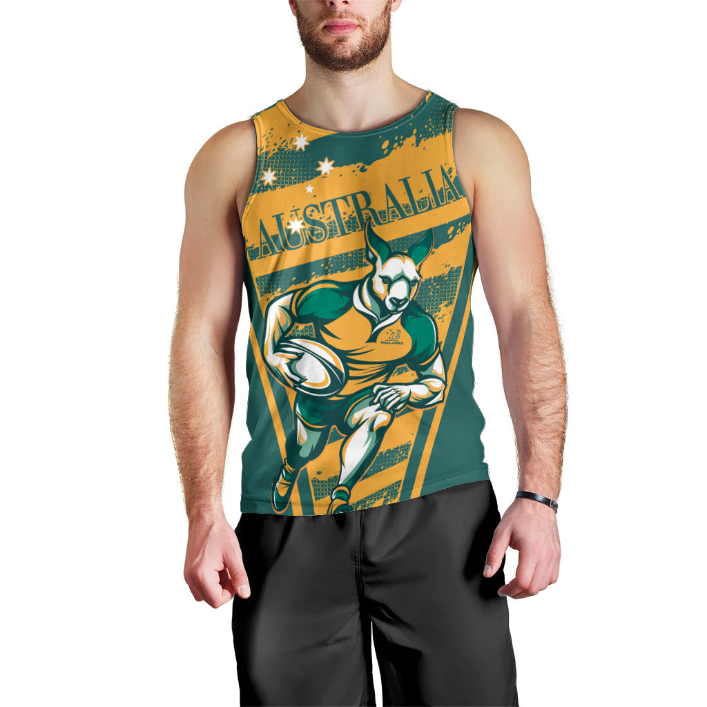 Custom Australia Rugby Men Tank Top Wallabies Mascots Indigenous Aboriginal Version - Vibe Hoodie Shop