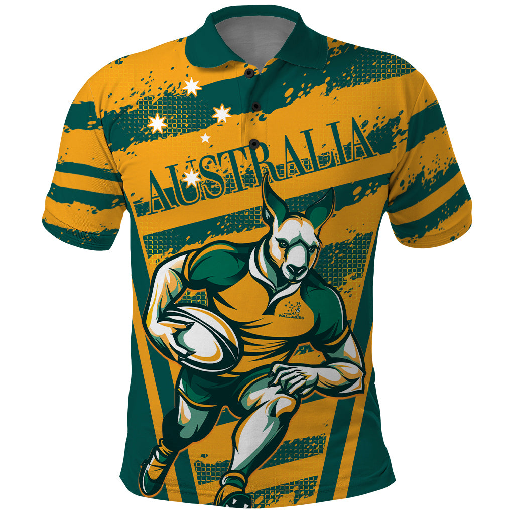 Custom Australia Rugby Polo Shirt Wallabies Mascots Indigenous Aboriginal Version LT9 - Vibe Hoodie Shop