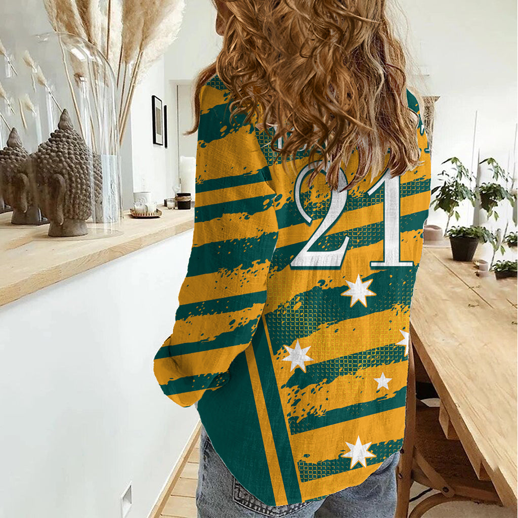 Custom Australia Rugby Women Casual Shirt Wallabies Mascots Indigenous Aboriginal Version - Vibe Hoodie Shop