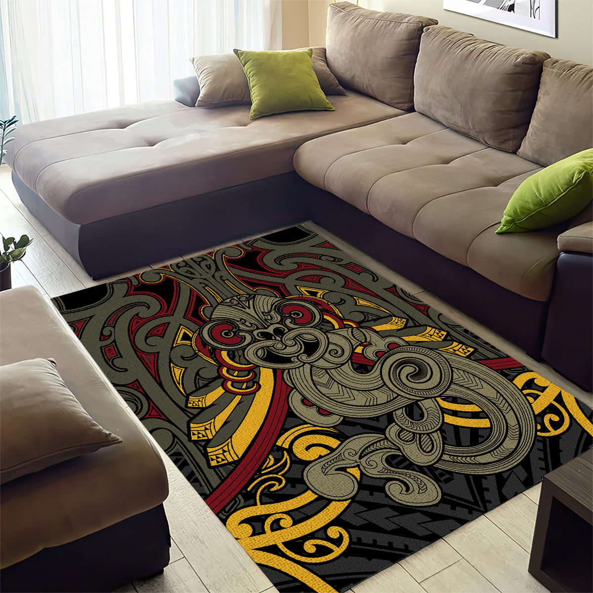 Maori Hei Tiki Tribal Tattoo Area Rug - Vibe Hoodie Shop