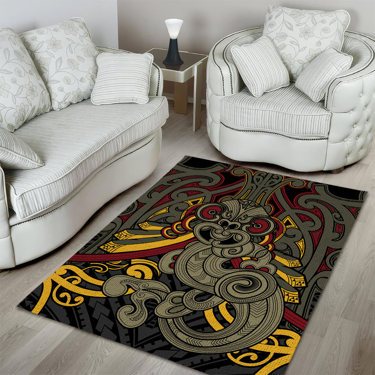 Maori Hei Tiki Tribal Tattoo Area Rug - Vibe Hoodie Shop