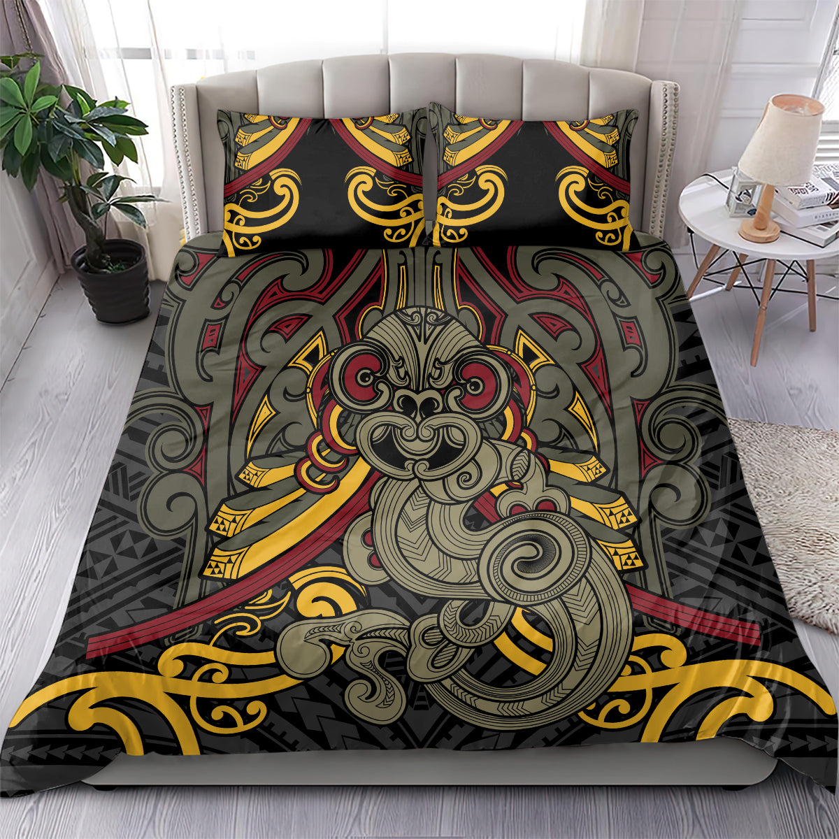 Maori Hei Tiki Tribal Tattoo Bedding Set - Vibe Hoodie Shop