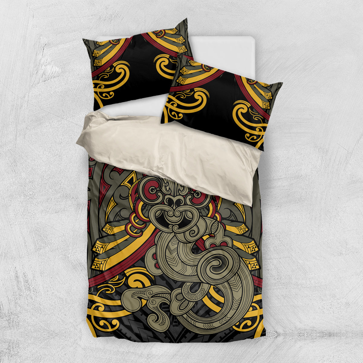 Maori Hei Tiki Tribal Tattoo Bedding Set - Vibe Hoodie Shop