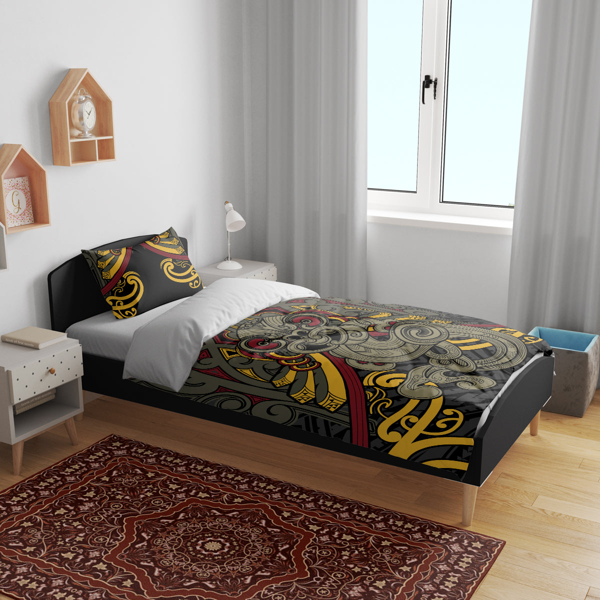 Maori Hei Tiki Tribal Tattoo Bedding Set - Vibe Hoodie Shop