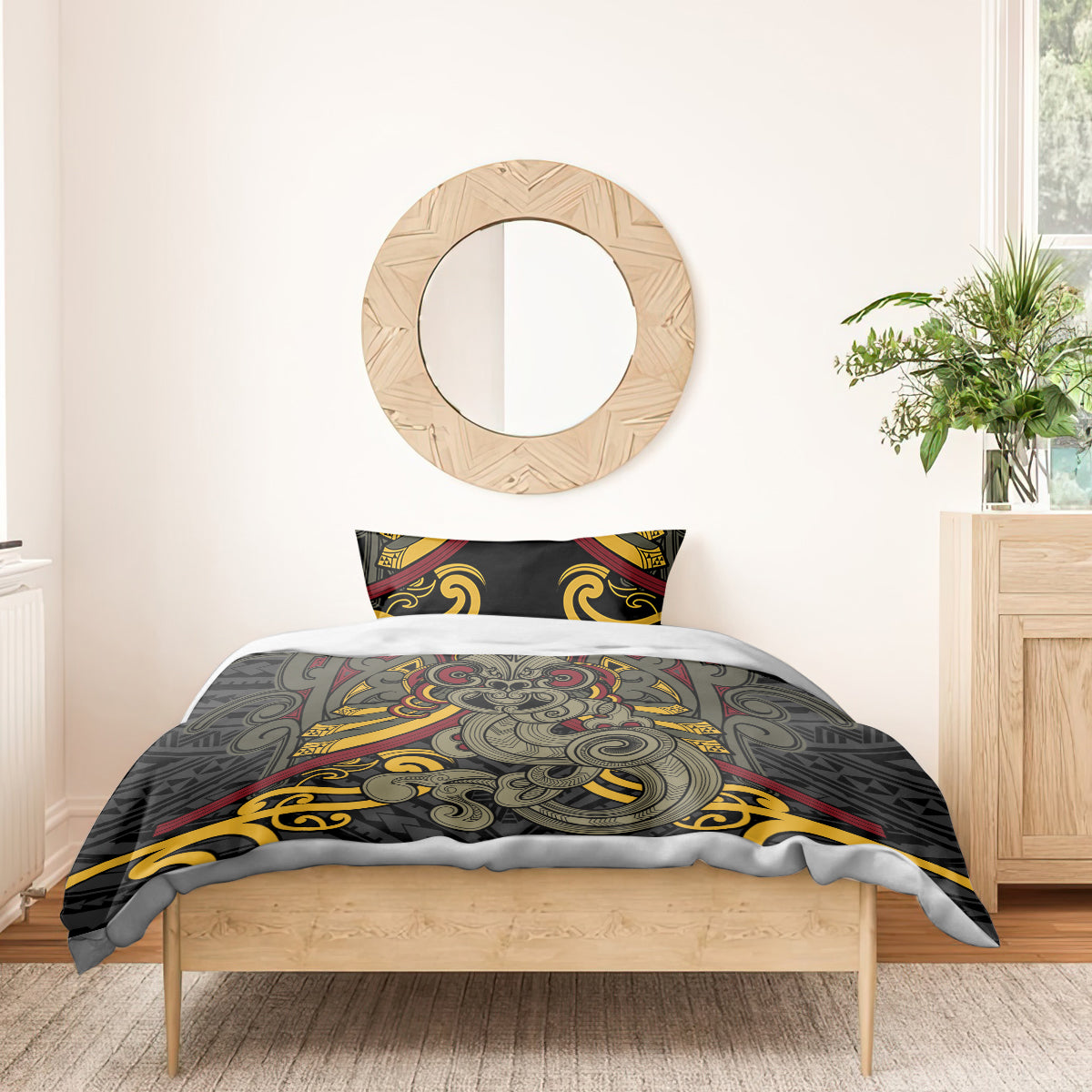 Maori Hei Tiki Tribal Tattoo Bedding Set - Vibe Hoodie Shop