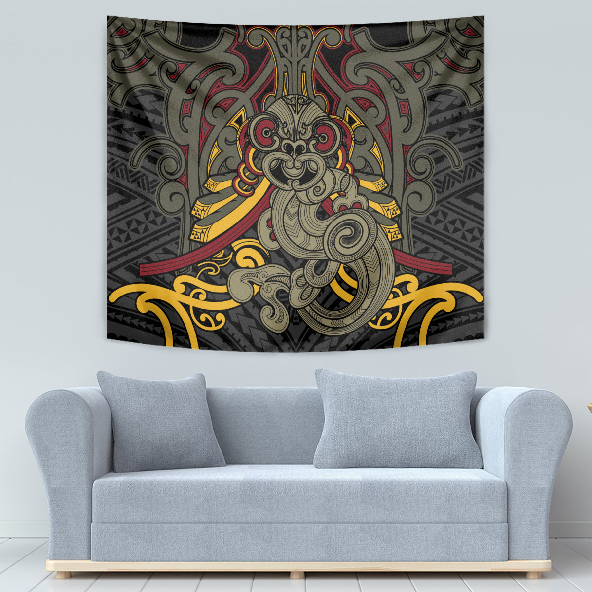 Maori Hei Tiki Tribal Tattoo Tapestry - Vibe Hoodie Shop