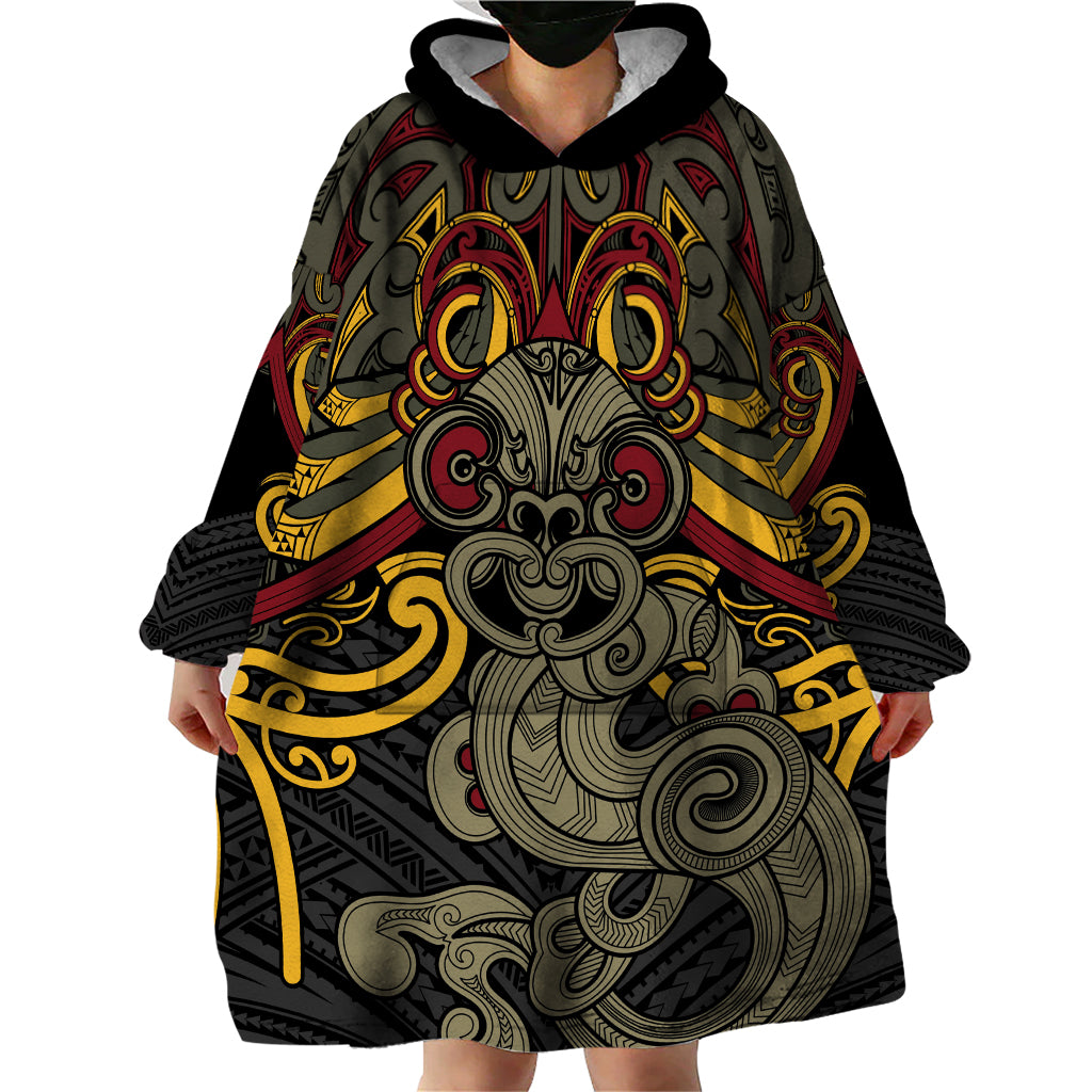 Maori Hei Tiki Tribal Tattoo Wearable Blanket Hoodie - Vibe Hoodie Shop