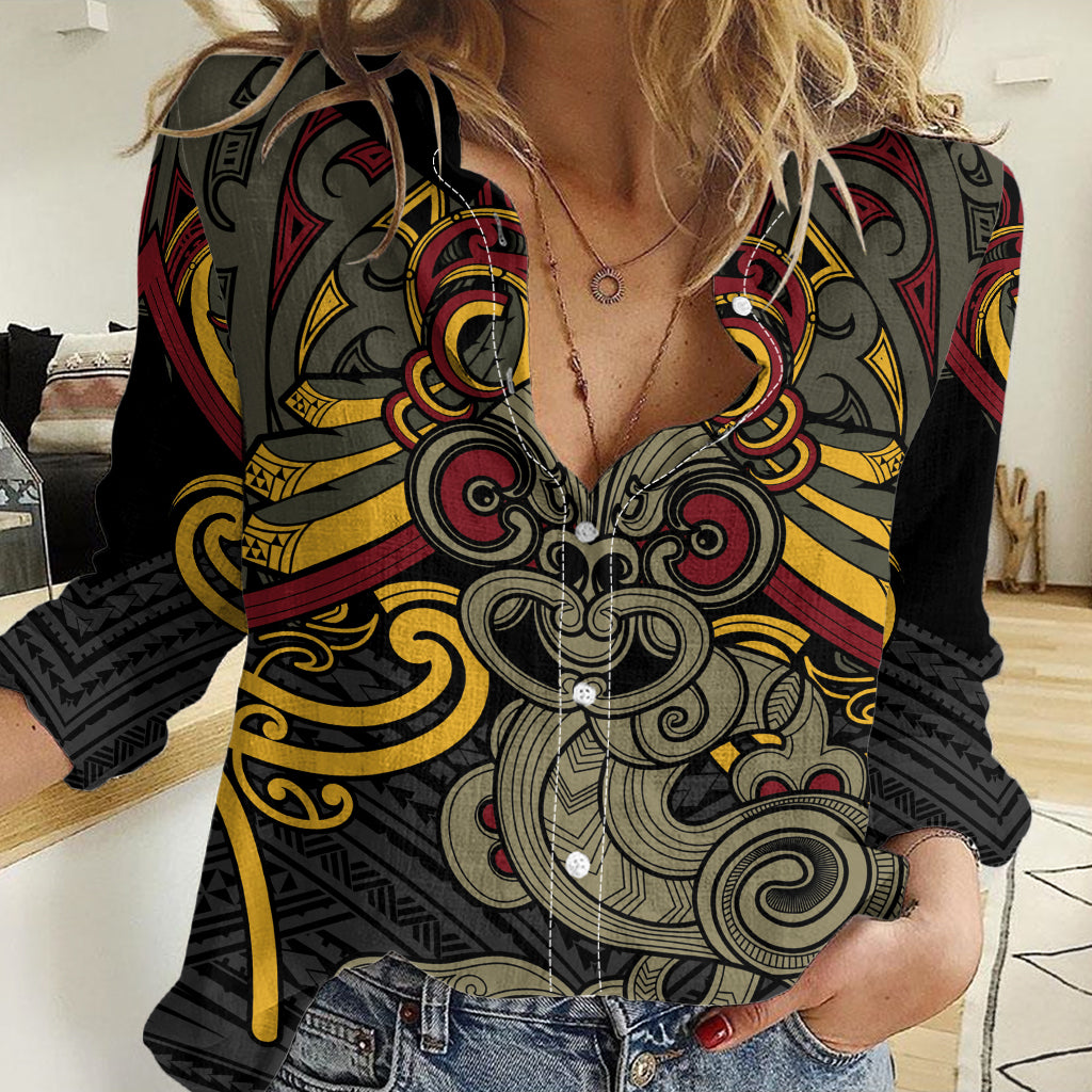 Maori Hei Tiki Tribal Tattoo Women Casual Shirt - Vibe Hoodie Shop