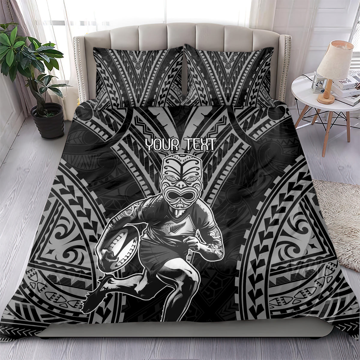 Custom New Zealand Rugby Bedding Set Maori All Black Warrior Tribal Tattoo - Vibe Hoodie Shop