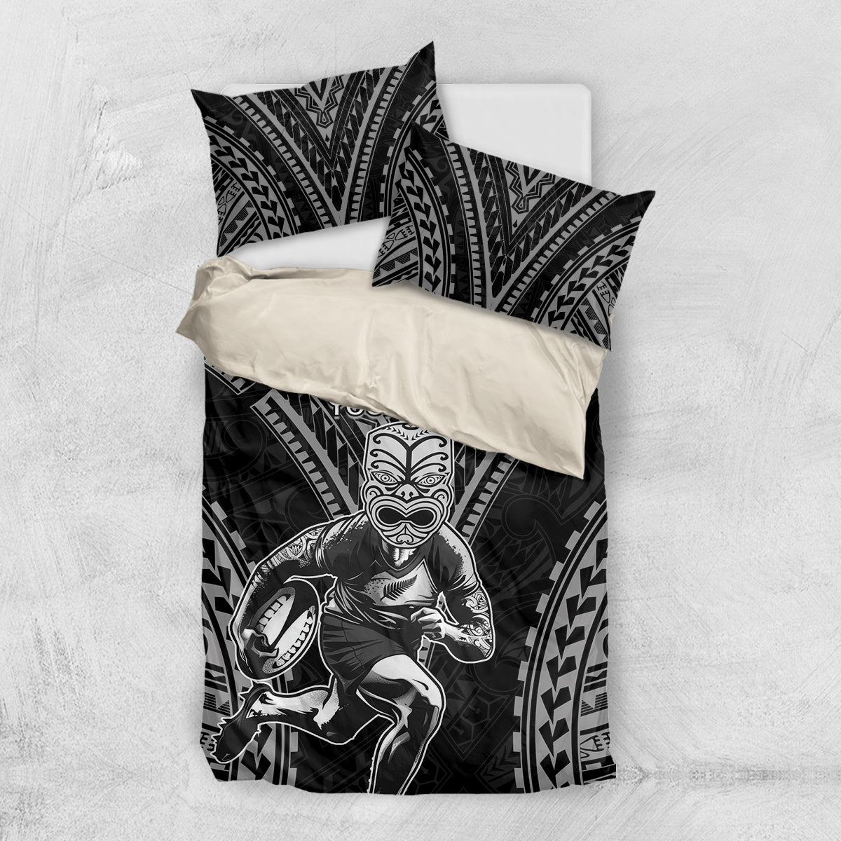 Custom New Zealand Rugby Bedding Set Maori All Black Warrior Tribal Tattoo - Vibe Hoodie Shop