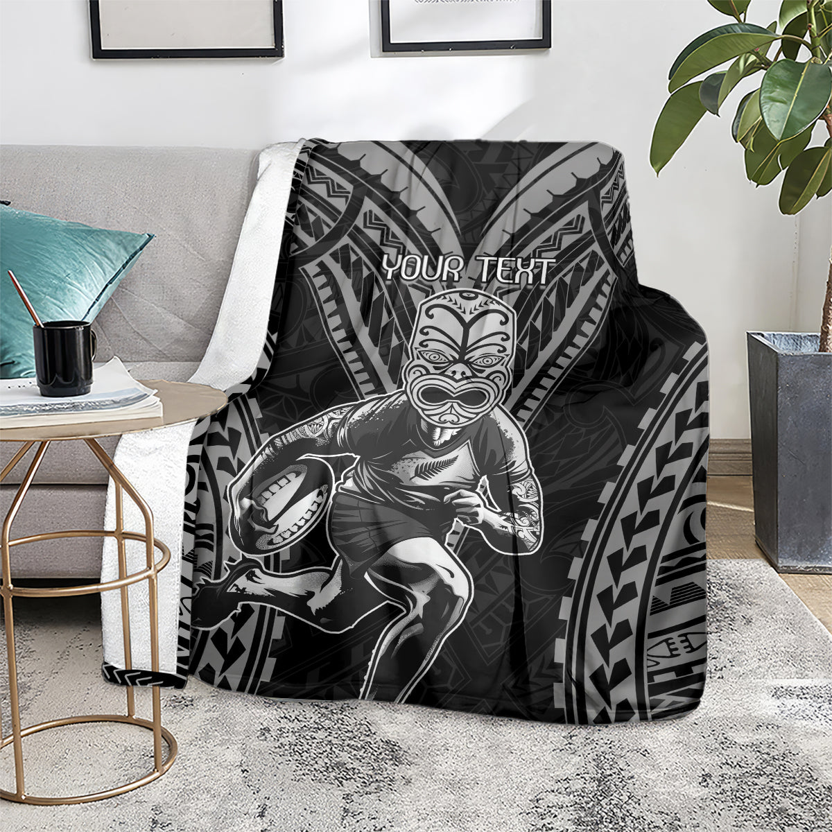 Custom New Zealand Rugby Blanket Maori All Black Warrior Tribal Tattoo - Vibe Hoodie Shop