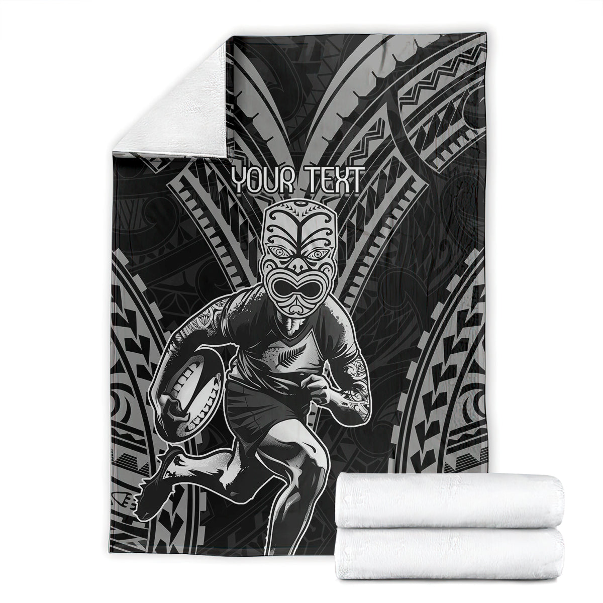 Custom New Zealand Rugby Blanket Maori All Black Warrior Tribal Tattoo - Vibe Hoodie Shop