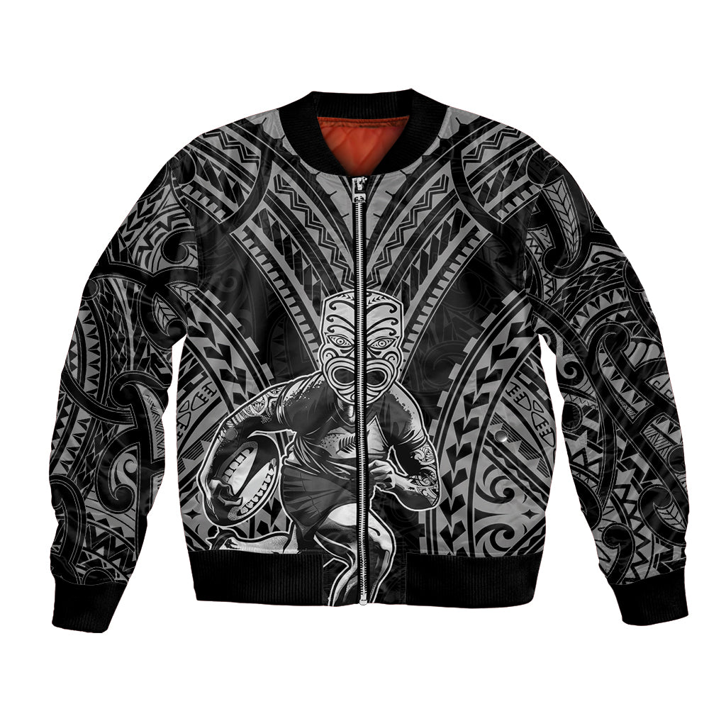 Custom New Zealand Rugby Bomber Jacket Maori All Black Warrior Tribal Tattoo - Vibe Hoodie Shop