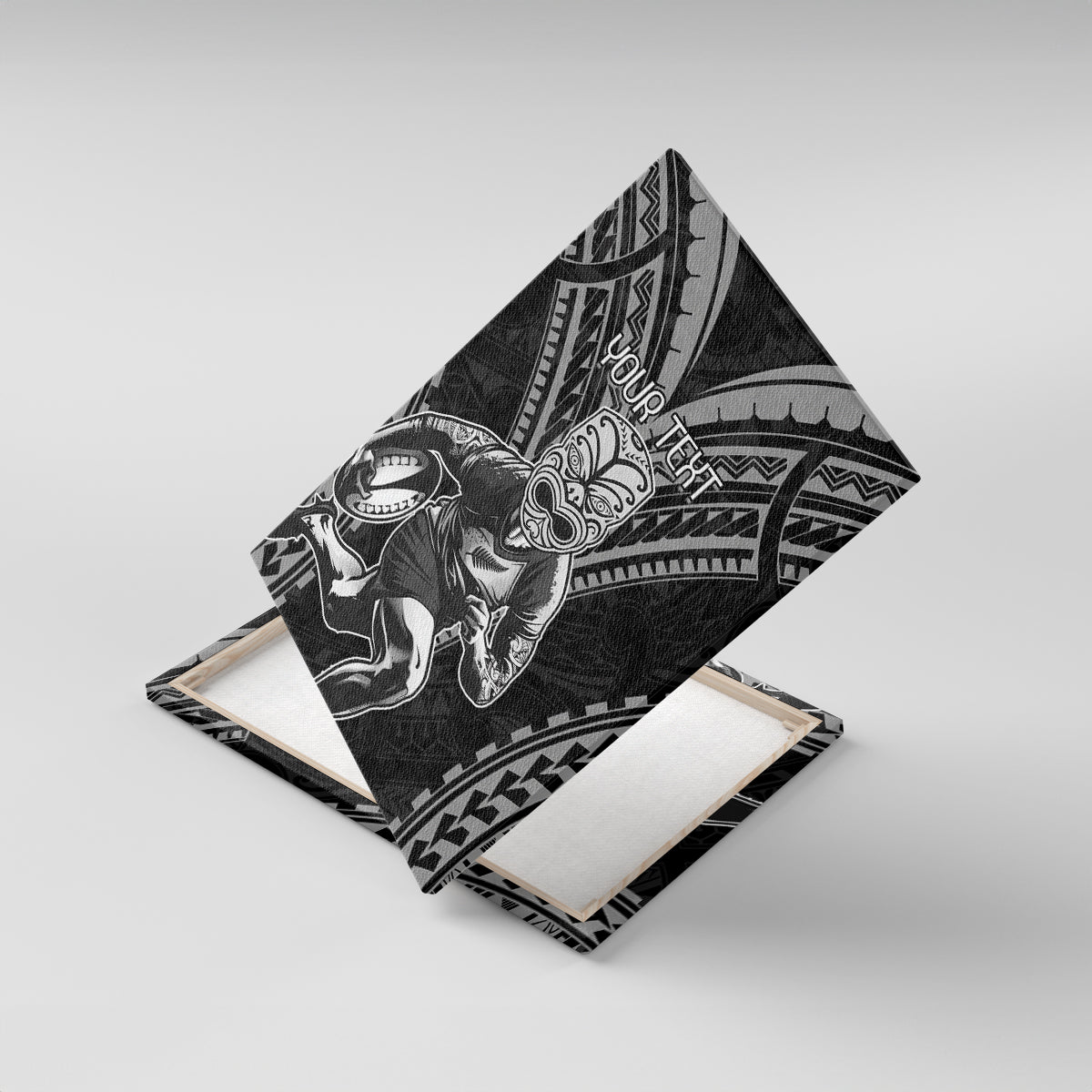 Custom New Zealand Rugby Canvas Wall Art Maori All Black Warrior Tribal Tattoo