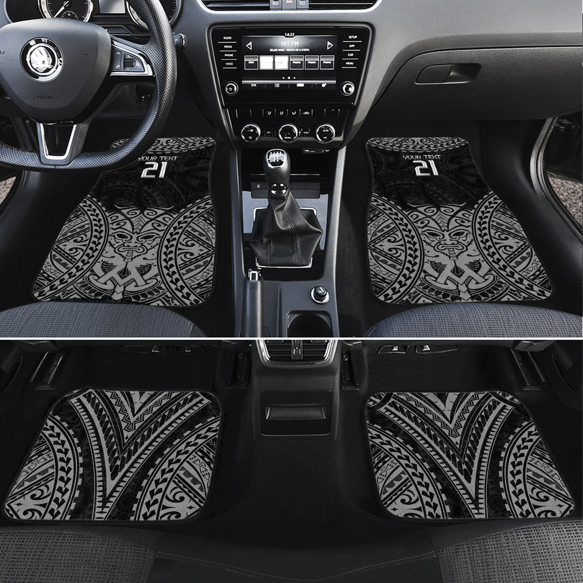 Custom New Zealand Rugby Car Mats Maori All Black Warrior Tribal Tattoo