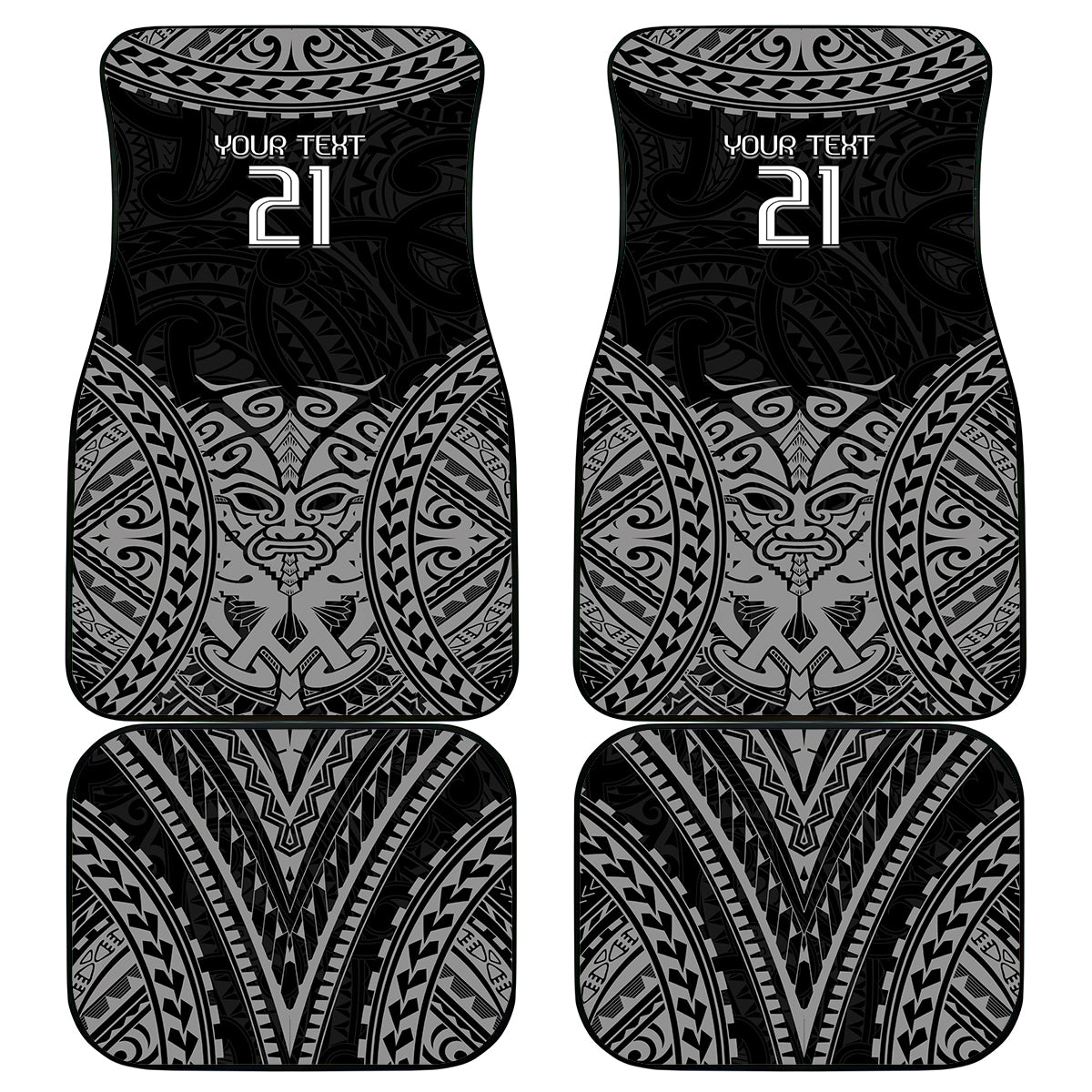 Custom New Zealand Rugby Car Mats Maori All Black Warrior Tribal Tattoo