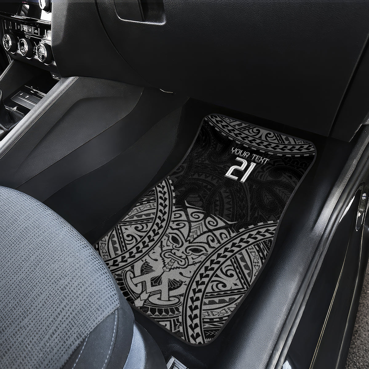 Custom New Zealand Rugby Car Mats Maori All Black Warrior Tribal Tattoo