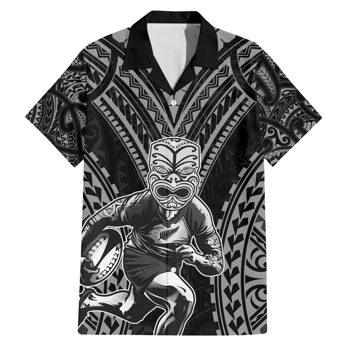 Custom New Zealand Rugby Family Matching Mermaid Dress and Hawaiian Shirt Maori All Black Warrior Tribal Tattoo